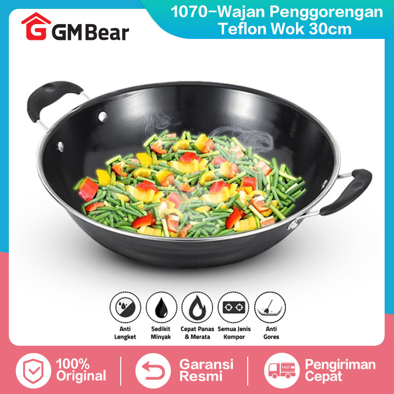 GM Bear Bundle Hemat Kompor Listrik  1 Tungku 1573 + Wajan Kuali Penggorengan 30cm 1070