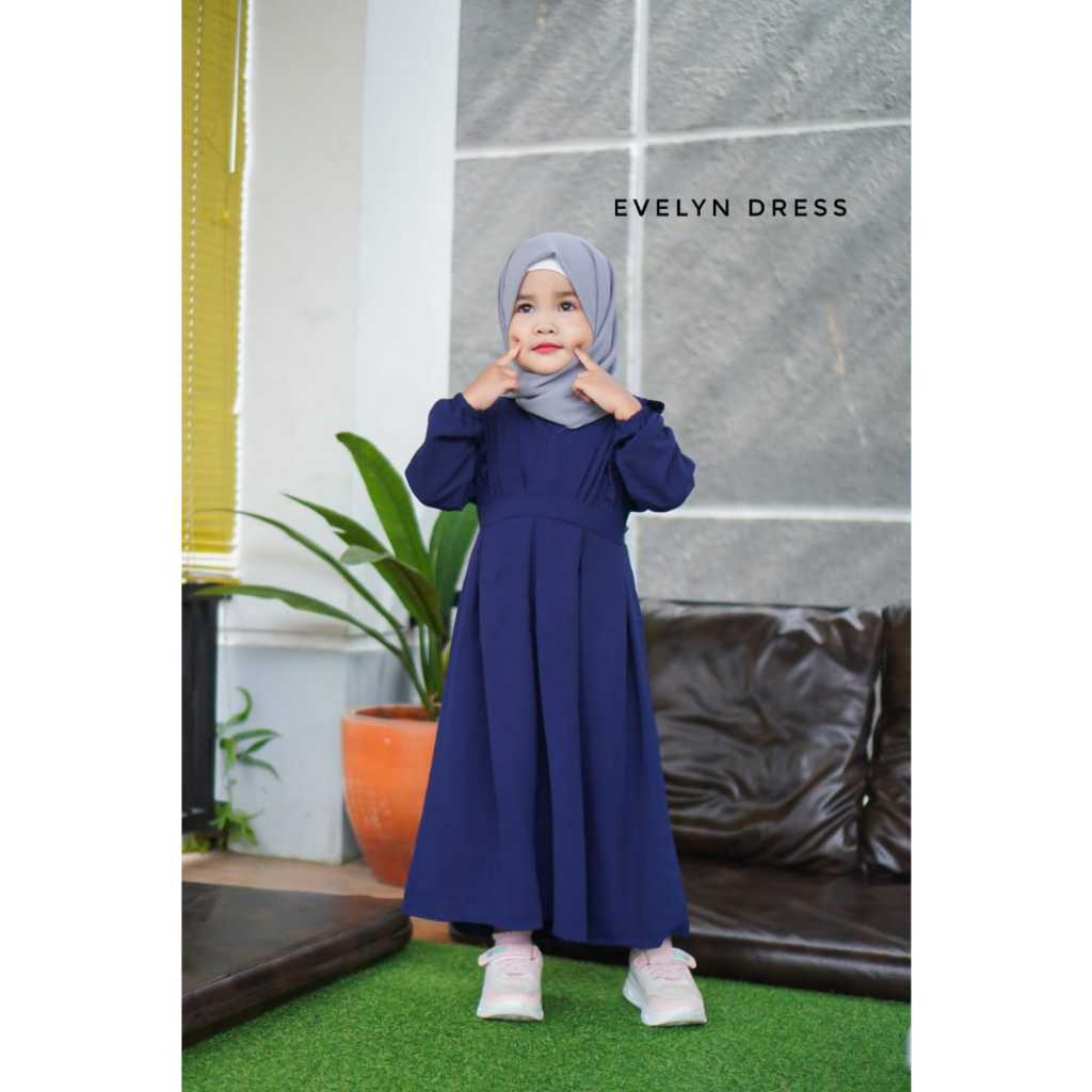TERBARU 2026 Evelyn Dress Anak Perempuan Fashion Muslim Kekinian Yayuku by Yayoe Hijab