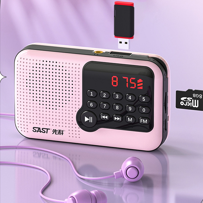 Mini FM Rao Portable LCD splay Rao Speaker USB TF Card MP3 Music Player Support Time splay Poweroff 