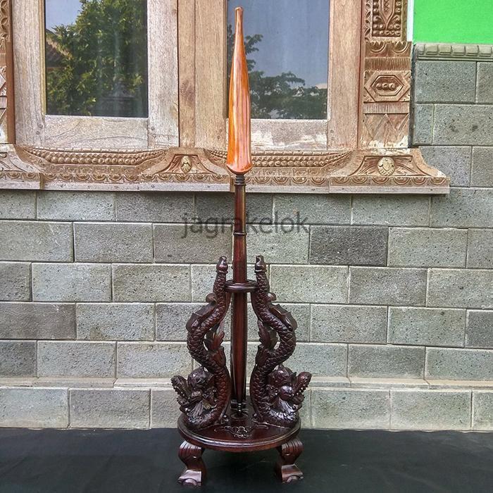 Jagrak Tempat Tombak Pusaka Ukiran Naga Kembar Kecil JK4565