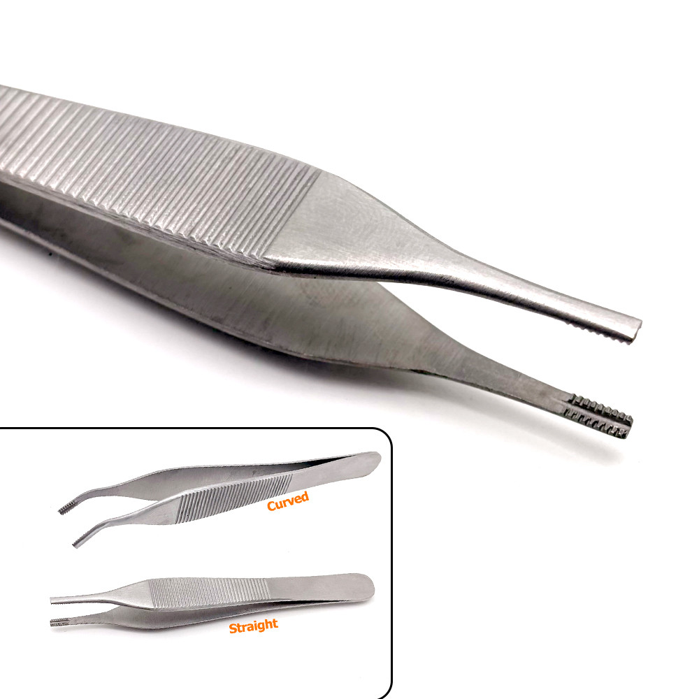 Pinset Oftalmik Stainless Steel, Pinset Tulang Hidung dengan Gigi dan Celah, Pinset Jaringan Lemak, 
