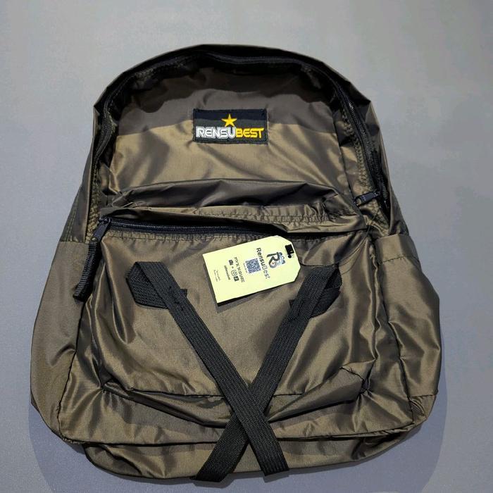 Rensubest Tas Ransel Gradasi warna/Metalik / Parasut Casual Warna Backpack Sekolah Laptop Pria Wanit