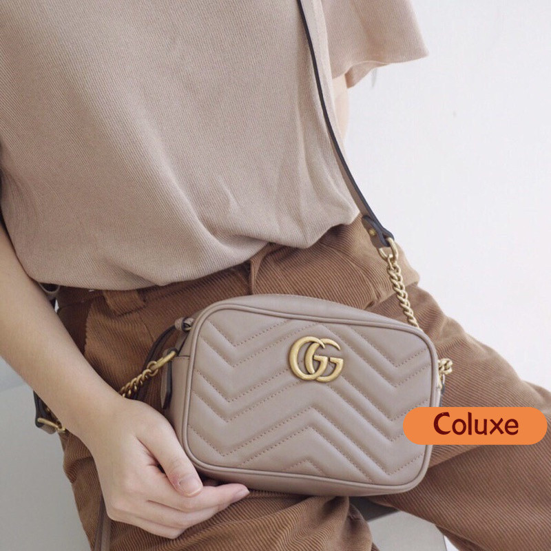 G u c c i GG Marmont Matelasse Mini Camera Bag