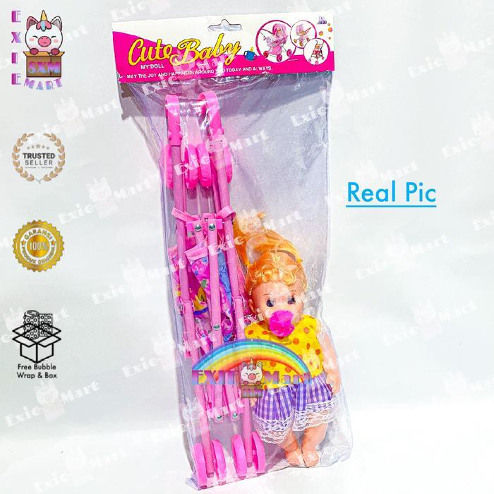 MAINAN ANAK DORONGAN STROLLER BONEKA BAYI NANGIS - MAINAN STROLLER BAYI NANGIS KERETA BONEKA BAYI NA