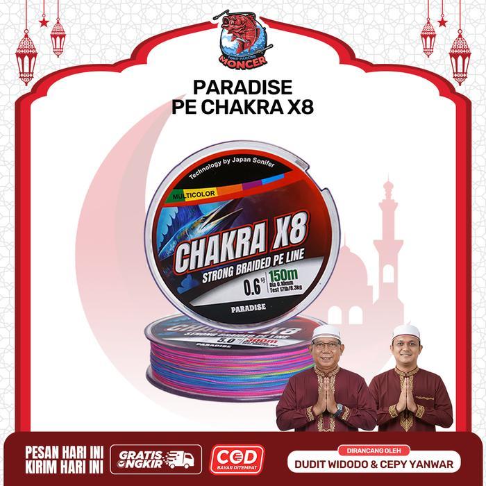 Paradise Senar PE Chakra X8 150M-300M Multi Color Senar Pancing Joran Kuat Anti Kusut Super Halus & 