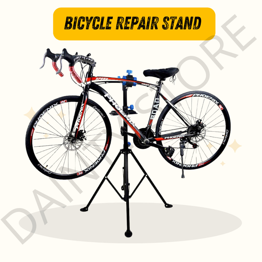 Bike Repair Stand Tripod Lipat Sepeda Stand Foldable Service Sepeda Jepit Frame untuk MTB Roadbike B