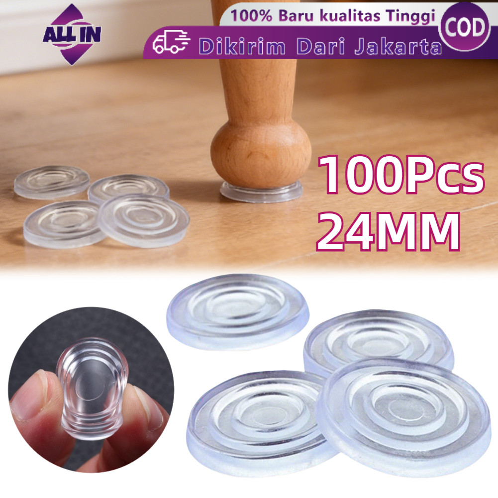 100Pcs 24mm Karet Ganjal Kaca / Karet Penahan Kaca Meja / Karet Kaca Meja Anti Slip