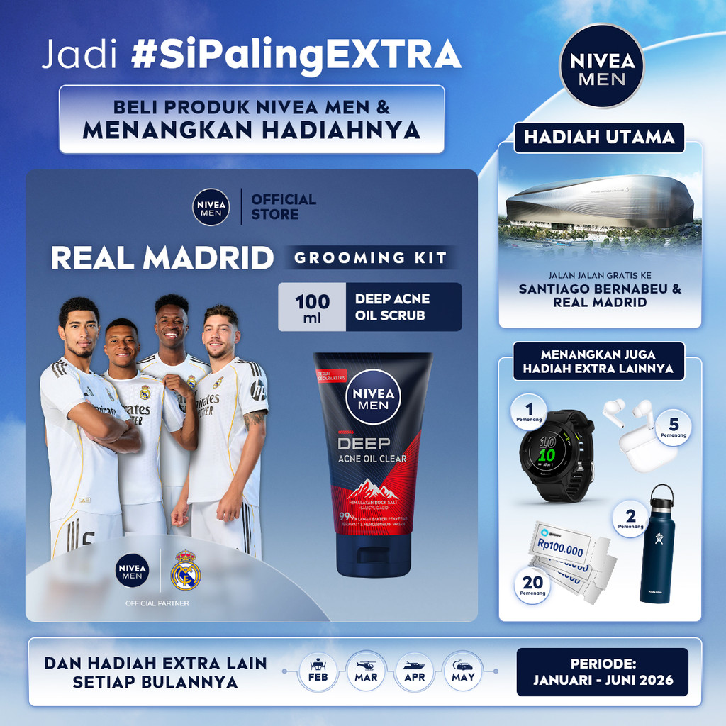 NIVEA MEN Facial Foam Deep Acne Oil Clear Face Scrub 100ml - Sabun cuci muka pria scrub wajah member