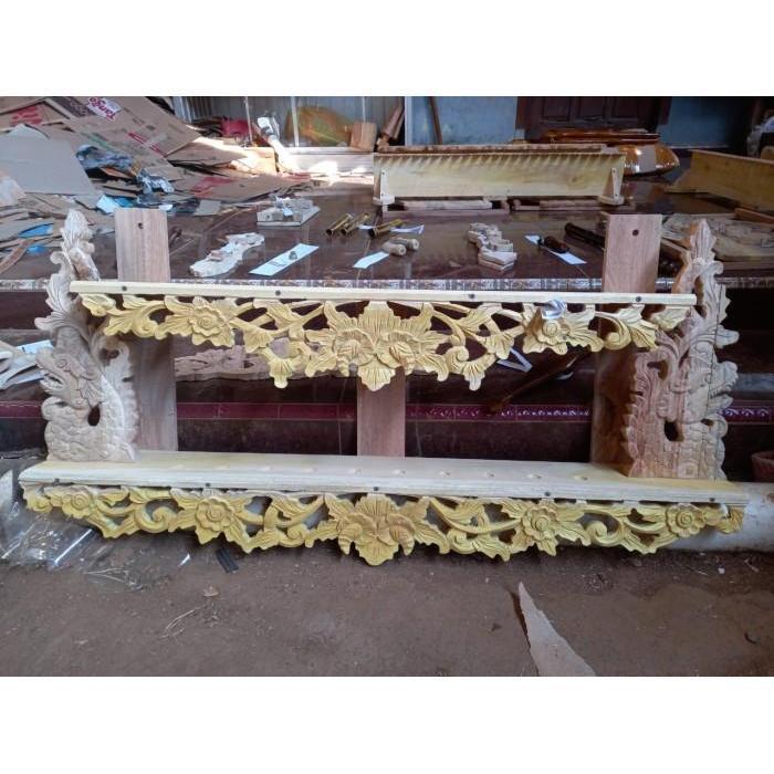 jagrak keris tempel tembok ukir naga kembar ukir bunga