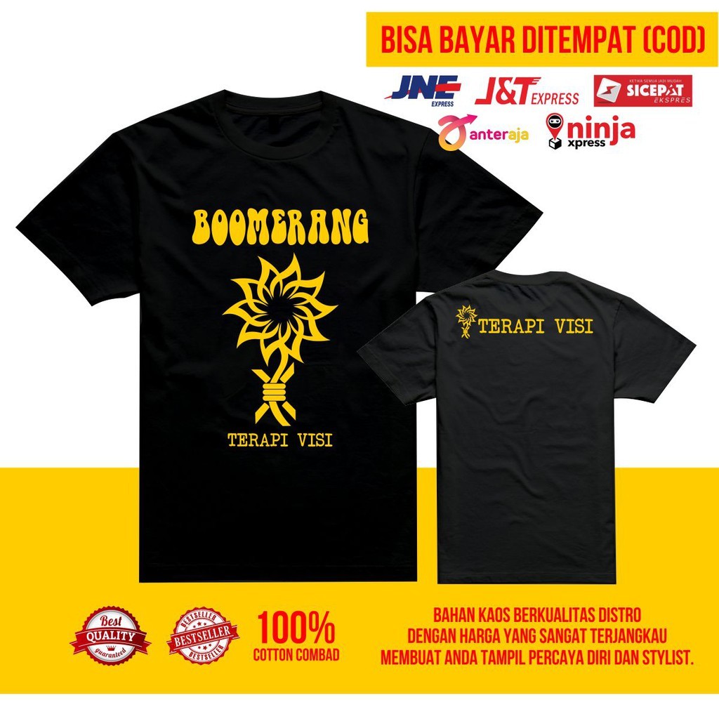 KAOS LENGAN PENDEK BOOMERANG DISTRO. KAOS BAND BOOMERANG