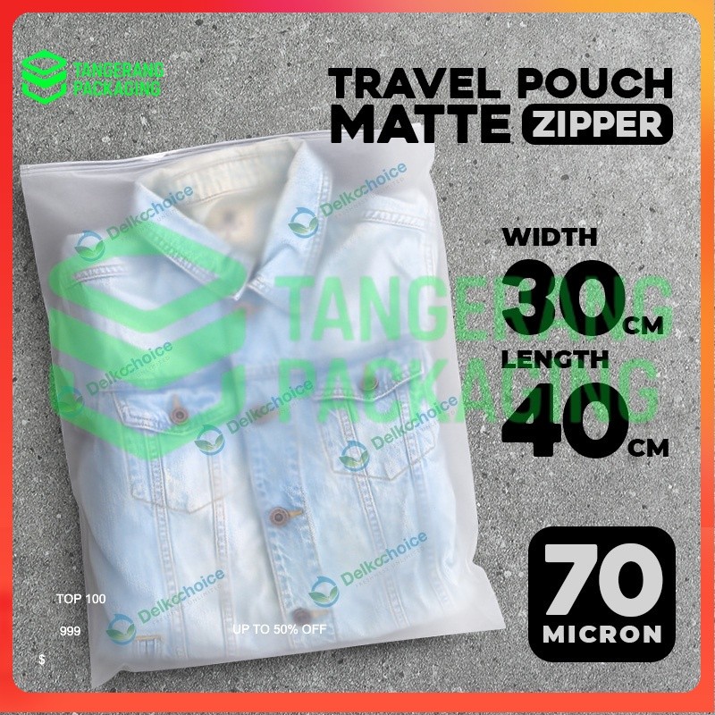 Plastik Zipper HD MATTE Travel Pouch | Plastik Zipper Matte 30x40
