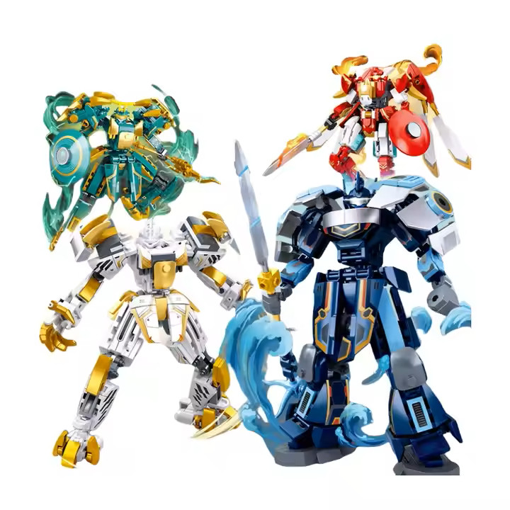 Sluban Mecha Exosuit Mythical Beasts - Azura Dragon, White Tiger, Vermilion Bird & Black Tortoise