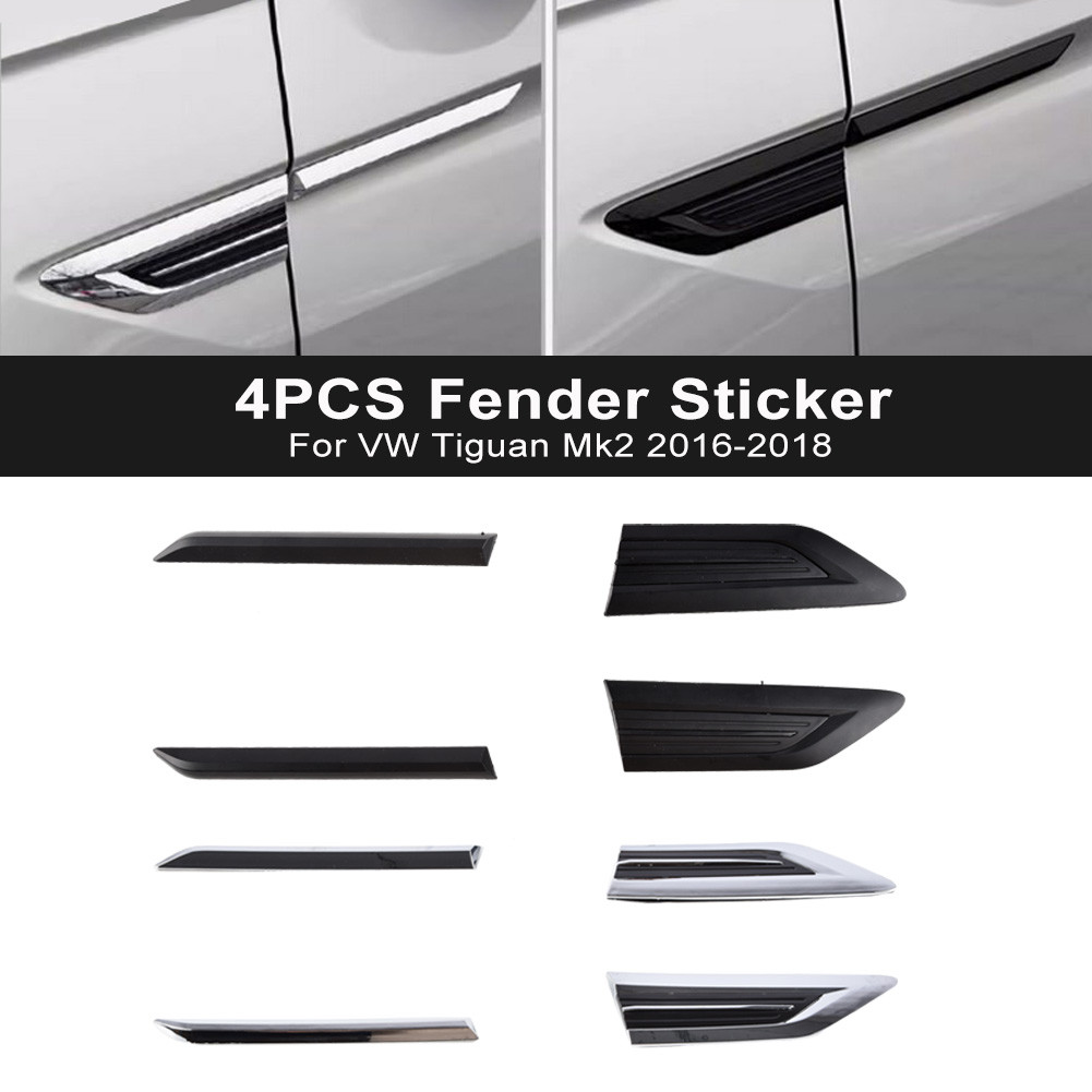4PCS Car Door Side Wing Emblem Badge Sticker Cover Trim For VW Tiguan Mk2 2016 2017 2018 Styling Mou