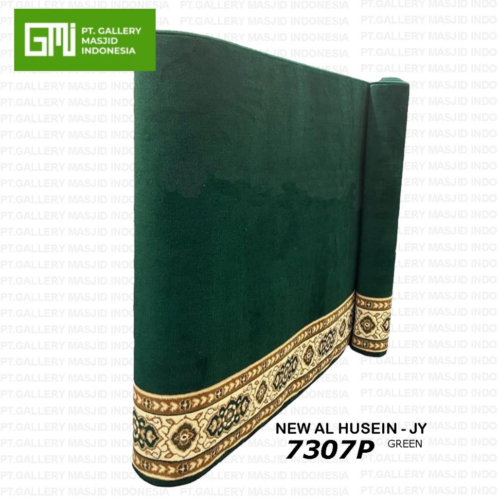 Karpet Masjid Roll Turki New Al Husien Warna Hijau / Merah Polos / Karpet Sajadah Masjid Meteran