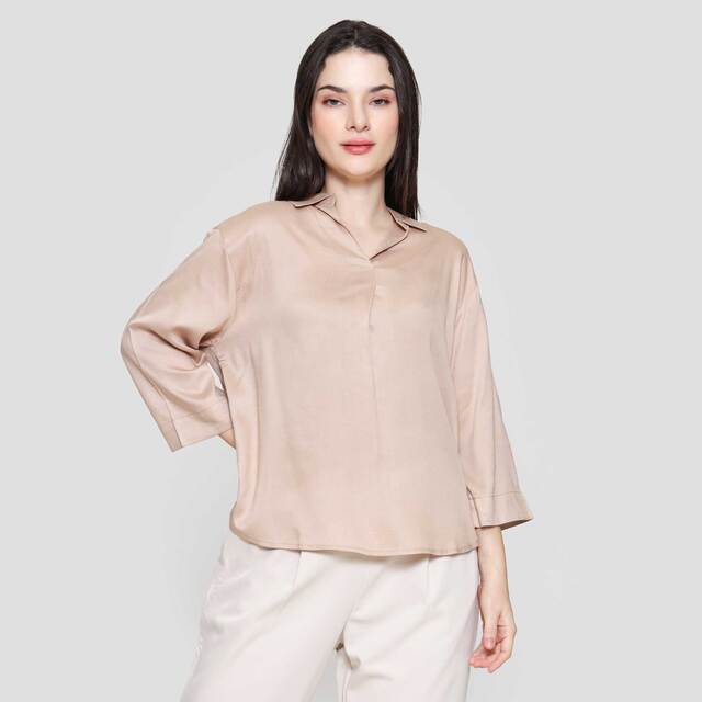 Connexion Rayon Kerah Kemeja Blouse Wanita 123057782