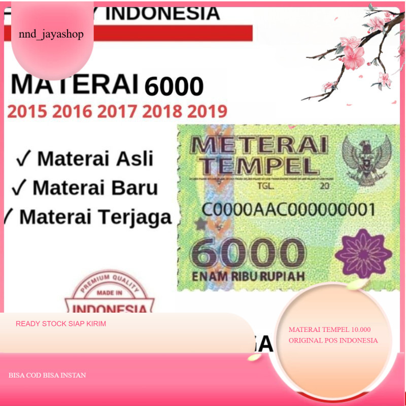 MATERAI 6000 TAHUN 2015 2016 2017 2018 2019 2020 2021
