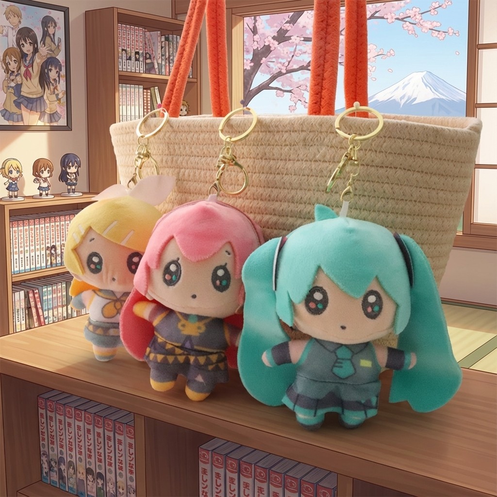 Bonito miku hatsune chaveiro de pelúcia boneca anime figura personagem dos desenhos animados saco ch