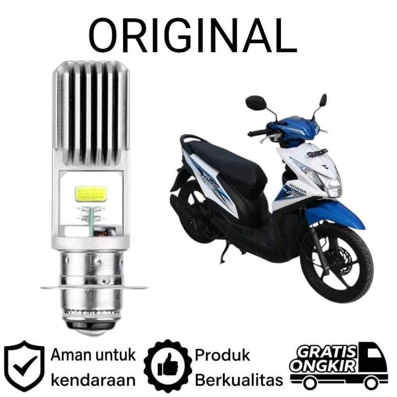 AM 1pcs Lampu depan LED H6 COB motor Honda Beat FI 2014 2016