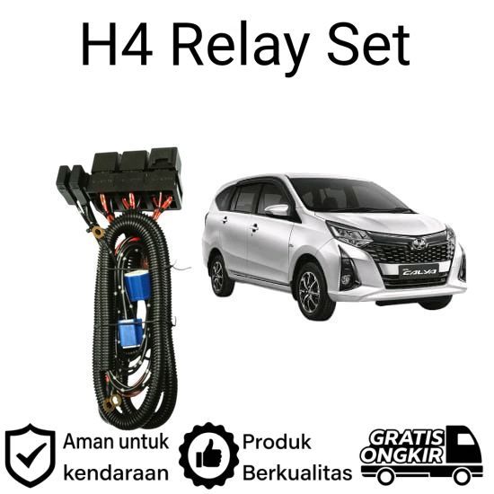 AM Relay Set Lampu Utama LED H4  Mobil Toyota calya 2016 2025