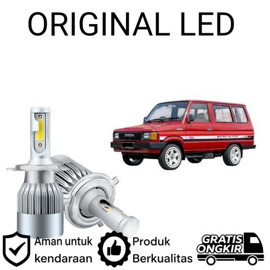 AM 2pcs Lampu Utama LED H4 COB 36Watt Mobil Toyota kijang Super
