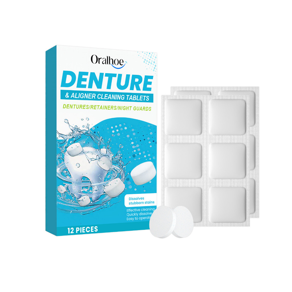 Oralhoe Pembersih Gigi Palsu 12pcs Cleanser Pembersih Gigi Palsu alat scalling pembersih karang gigi