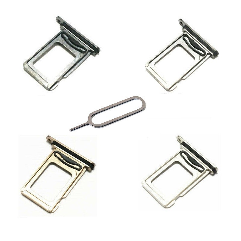Dual SIM Card Tray Sim Card Holder With Free Eject Pin For Apple iphone 11 Pro/11 Pro Max  Silver Gr