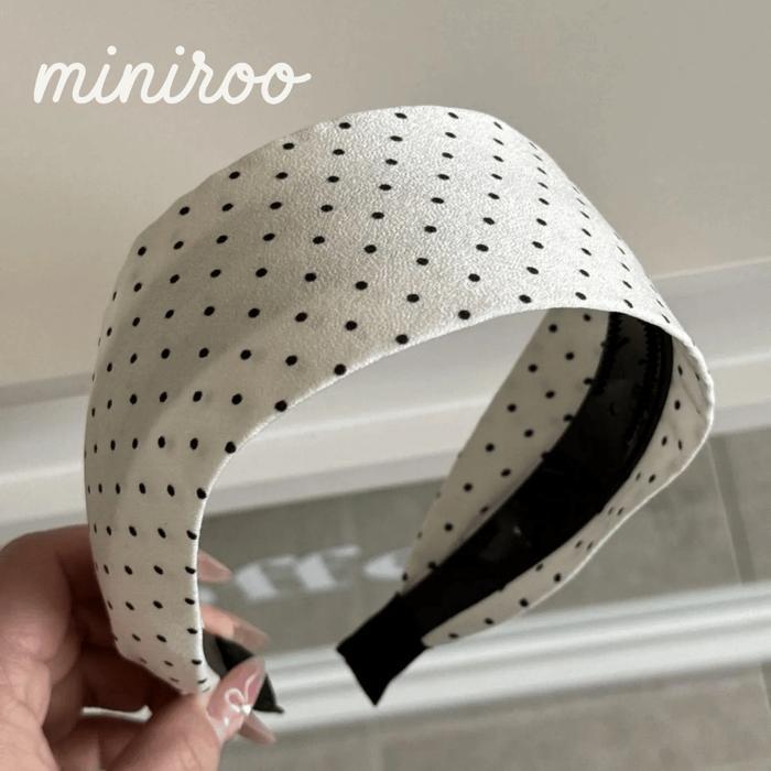 Miniroo Bando Bandana Anak Perempuan Kotak Biru Cute Korean Style Zeli - Putih Kecil