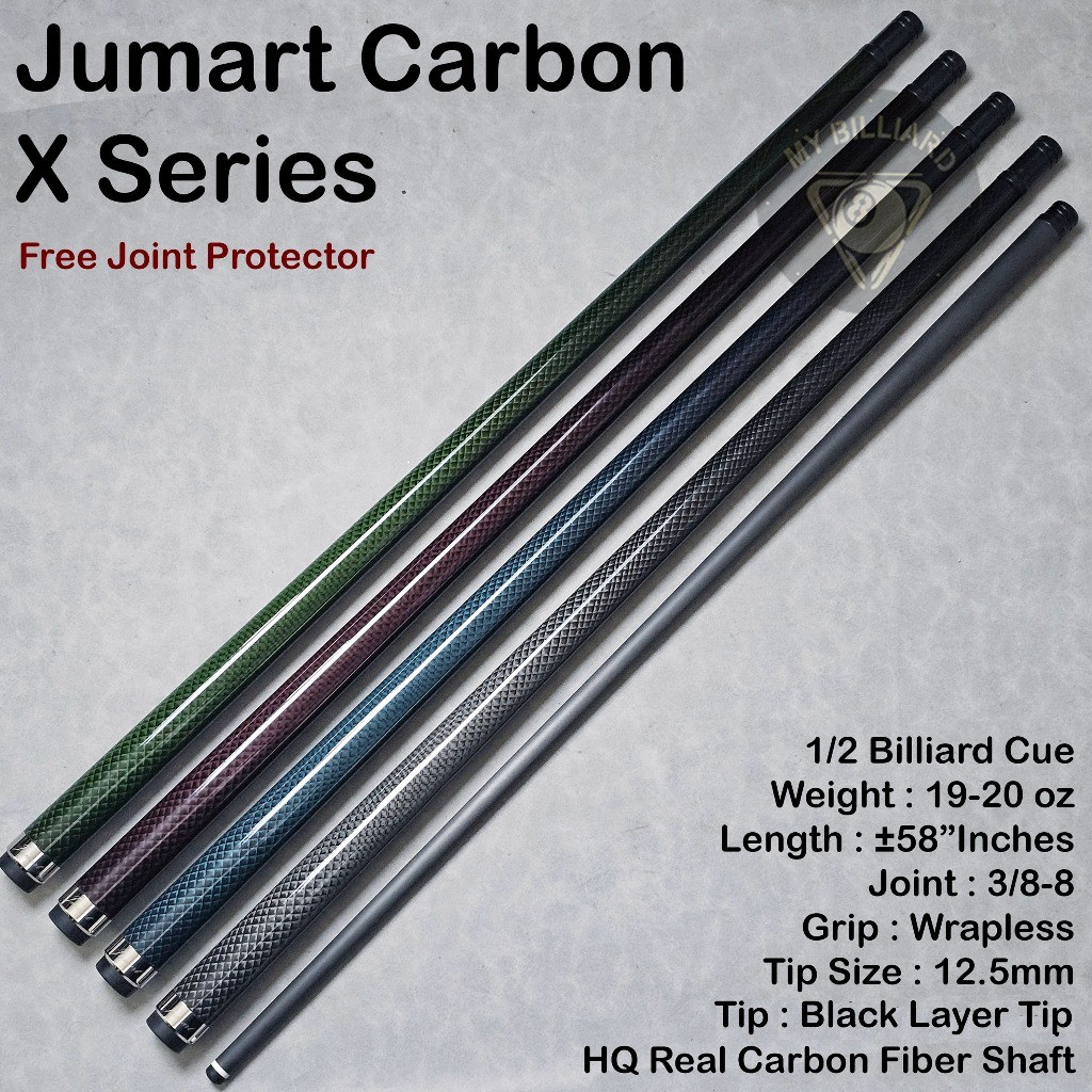 Jumart X Series Carbon Cue 12.5mm - Billiar Cue Stick Karbon