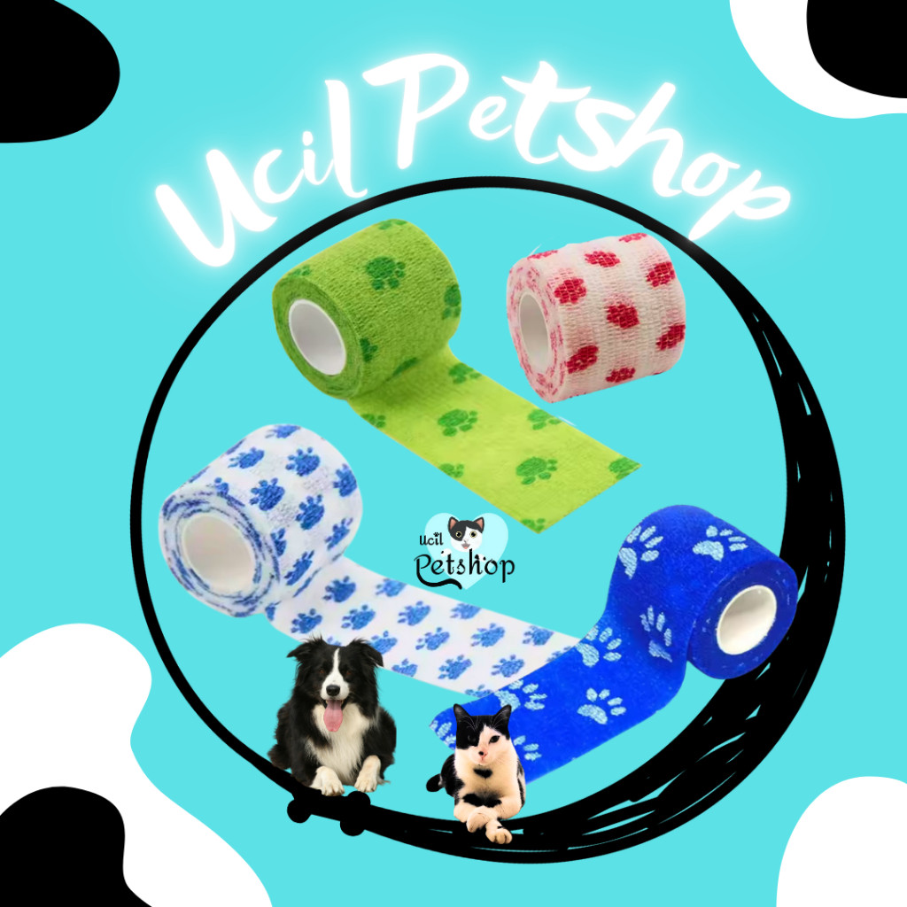 Pet Elastic Bandage Perban Hewan Anti Dirty Elastis Berperekat Untuk Kucing Anjing