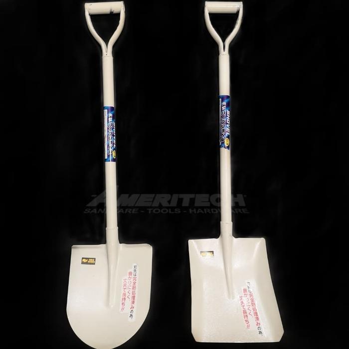 sekop pasir skop gagang besi putih tipis