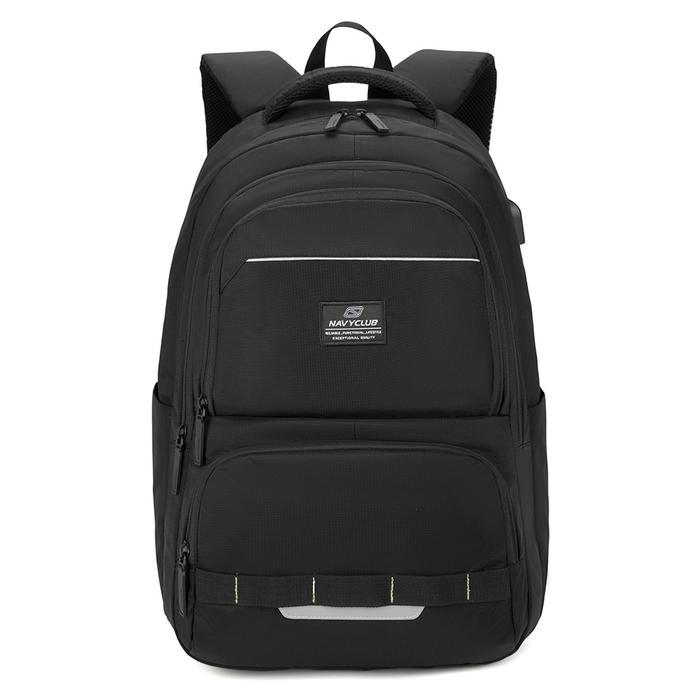 PROMO  Navy Club Tas Ransel Kasual GFC - Ransel Pria Wanita-Backpack Daypack - Hitam