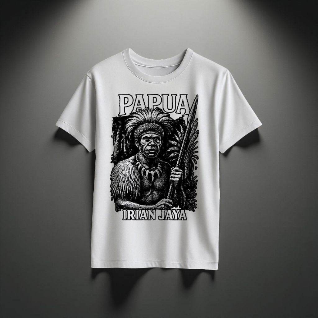 Kaos t-shirt papua//kaos oleh2 daerah//kaos culture//kaos etnik budaya lokal