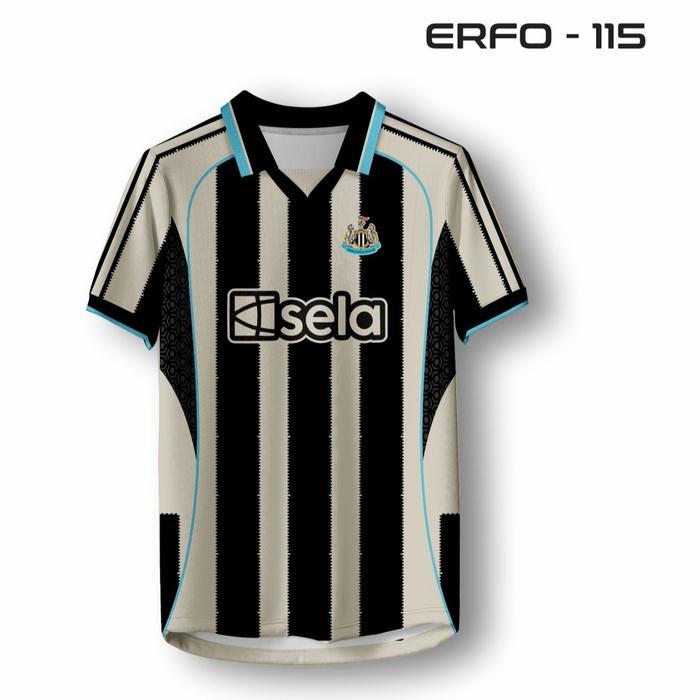 Jersey Newcastle United Home Retro Klasik Hitam Putih Sela ERFO.ID-115 - S