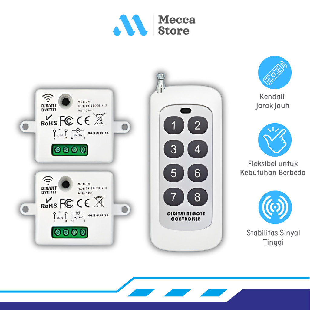 Wireless Relay Switch Remote Control 433 MHz EV1527 240V 10A