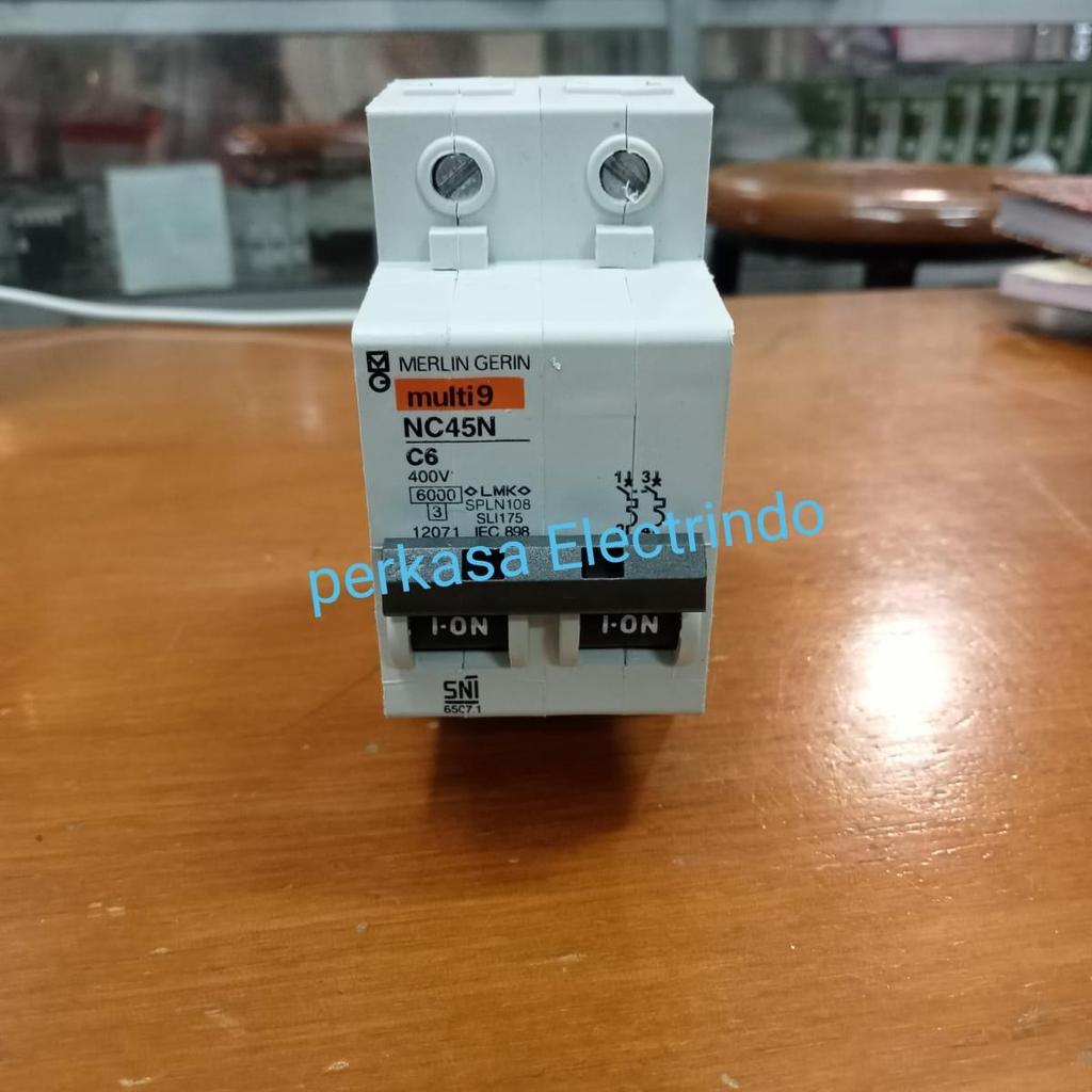 mcb merlin gerin NC45N 2P 6A multi 9 SNI