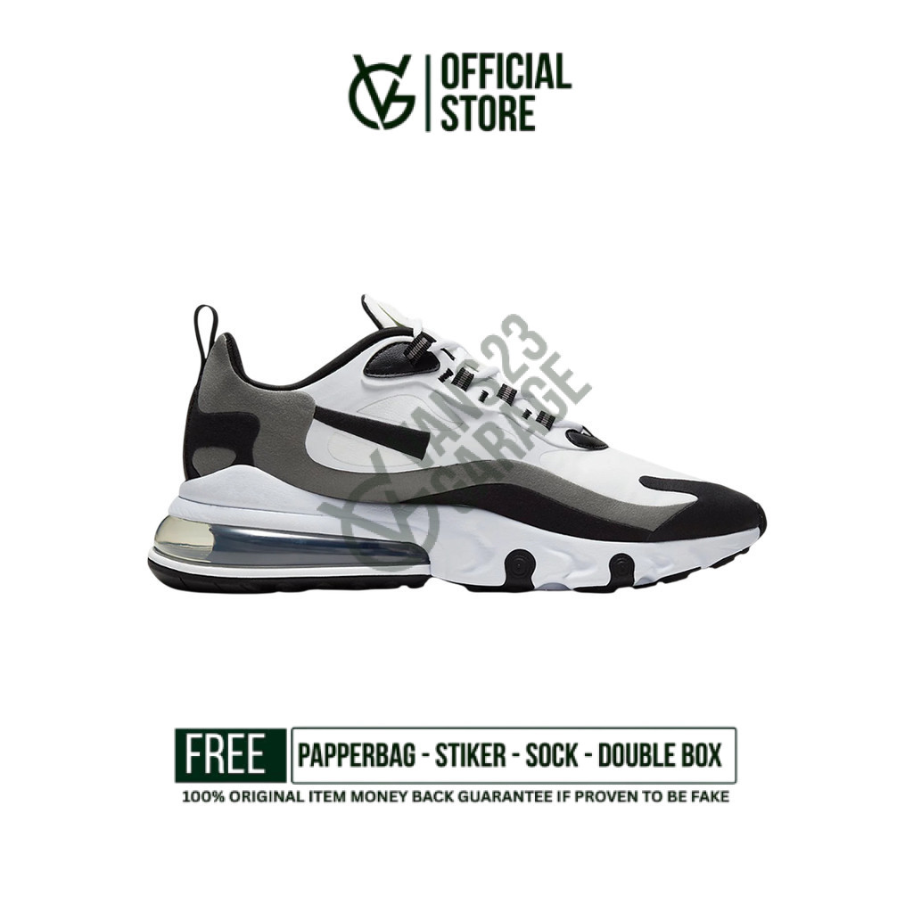 Sepatu Sneakers Nike air Max 270 React Oreo Original BNIB Unisex