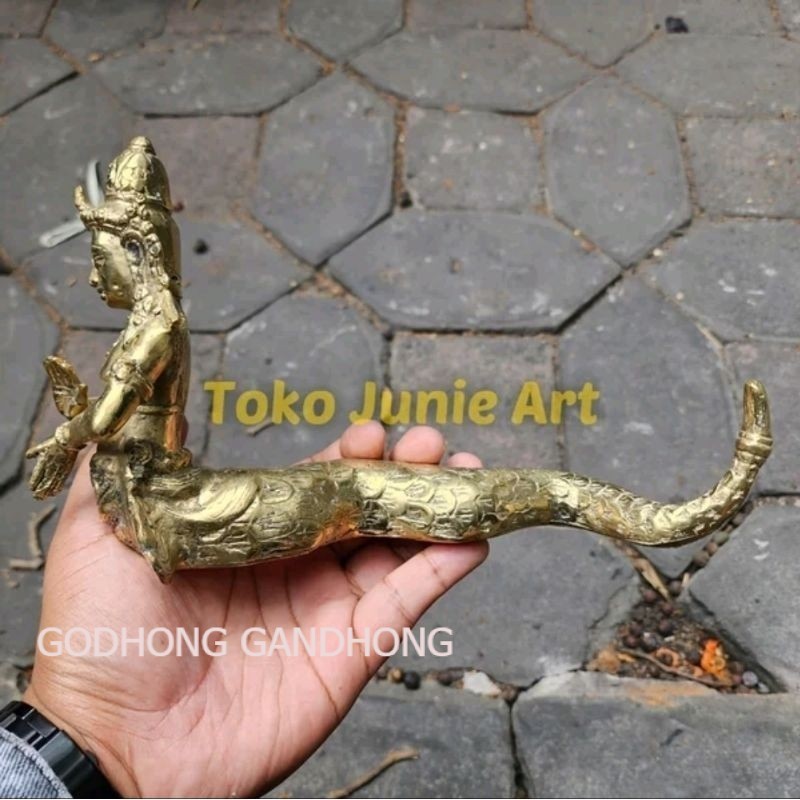 PATUNG RATU ULAR PATUNG KUNINGAN asli warna Emas dan Hitam LSP2