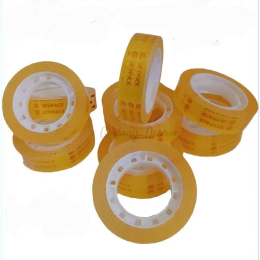 Lakban Kecil / Tape Isolasi Selotip Bening 1/2 inch / 12 mm x 10 Yard Solatip Mini