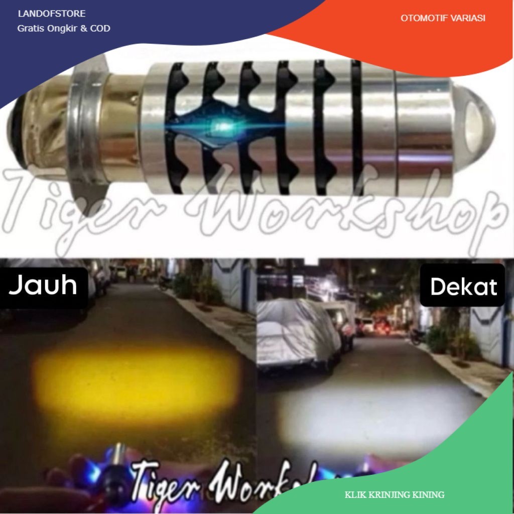 TERBARU MURAH LAMPU LED MOTOR H6 LASER 2 WARNA | LED H6 LASER MOTOR UNIVERSAL | BOHLAM LED H6 MOTOR 