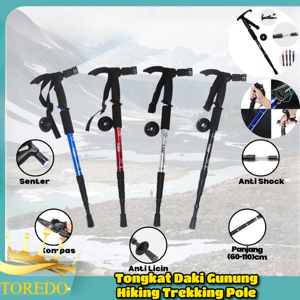 TOREDO Tongkat Hiking Trekking Pole Tongkat Daki Gunung Tongkat Daki Gunung Model Tanduk