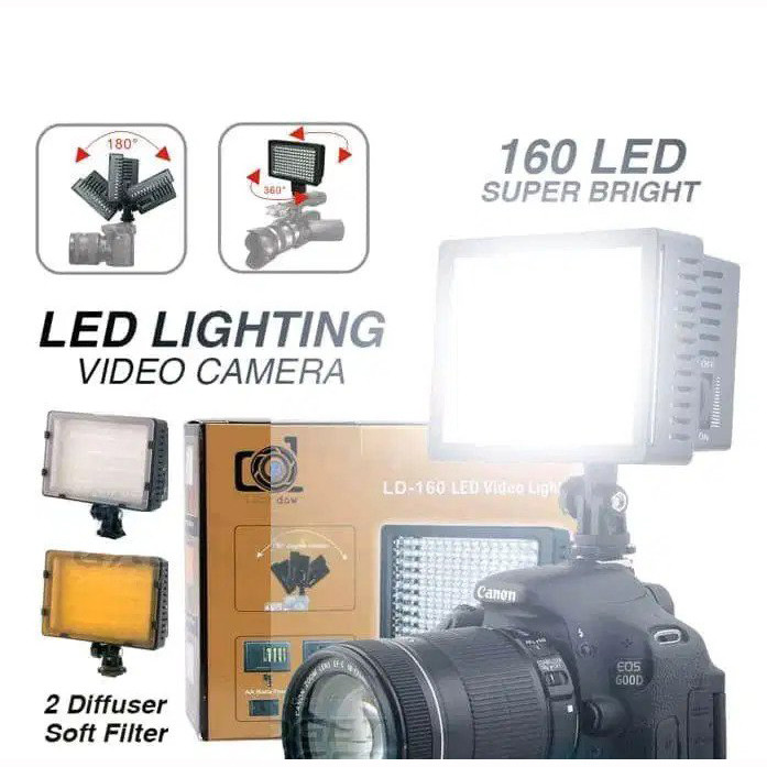 Lampu Lighting Kamera 160 LED Video Light for Camera DV Camcorder Canon Nikon Sony DSLR