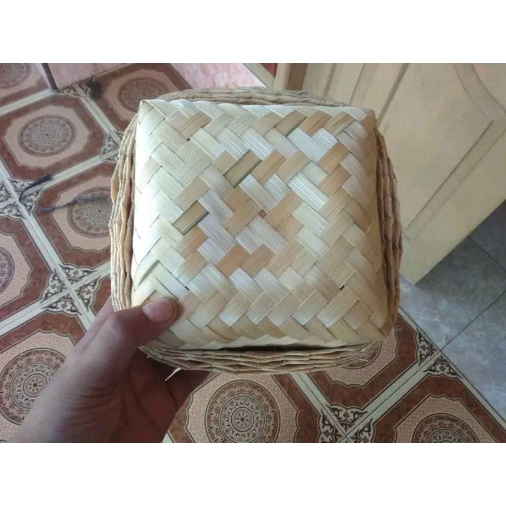 100 pasang Besek Bambu Natural Ukuran 16x16 cm Grosir Termurah | Besek bambu biasa 16x16 cm Craft Be