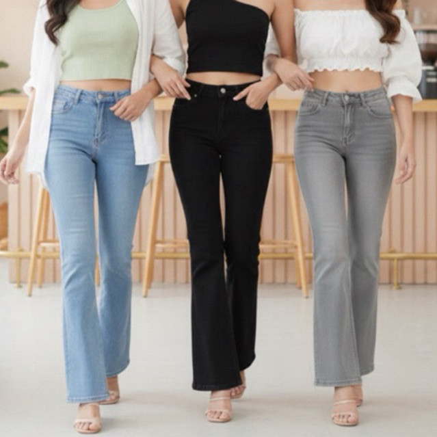 Jeans Polos Cutbray Polos Wanita Highwaist Polos Jeans Cutbray Wanita Polos Jeans Cutbray Wanita Cut