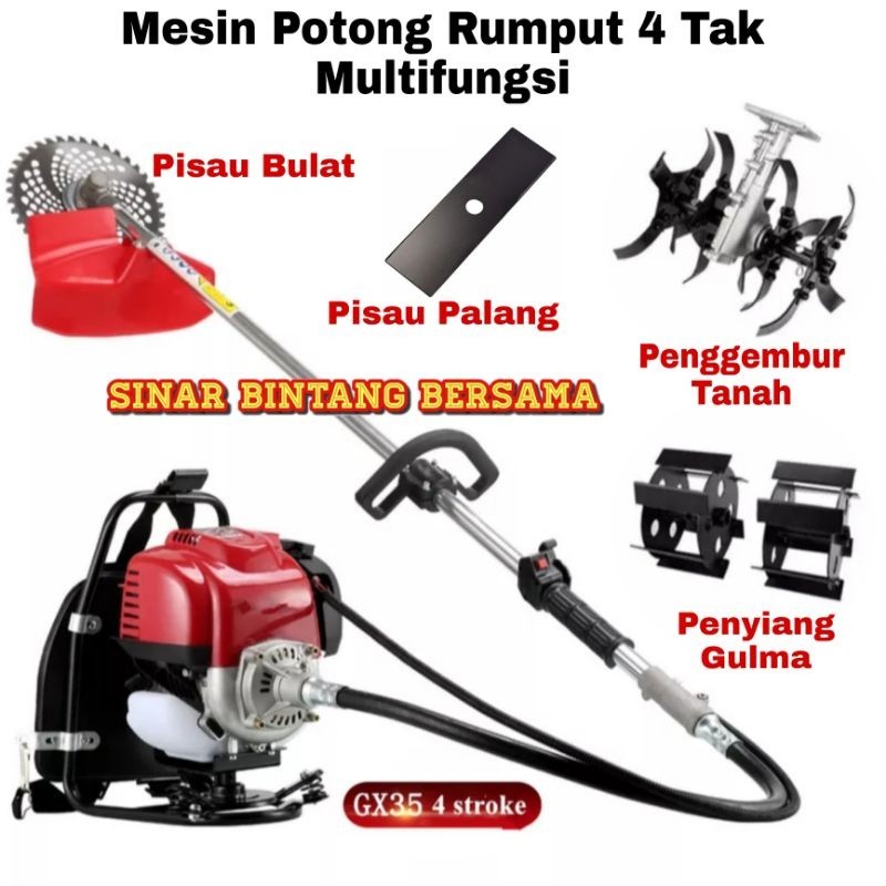 Mesin Potong Rumput Fullset MESIN POTONG RUMPUT MODEL   MULTIFUNGSI 4 TAK PAKET SET MULTIFUNGSI REAL