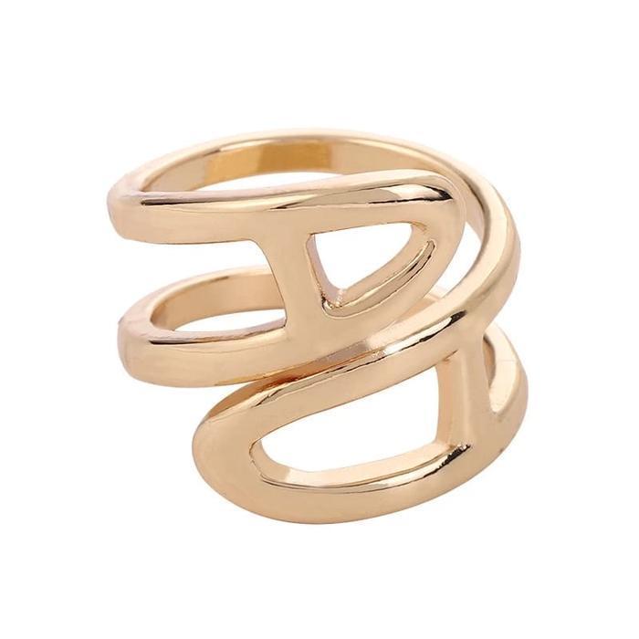 Bros cincin hijab ring simpel ulir unik - gold