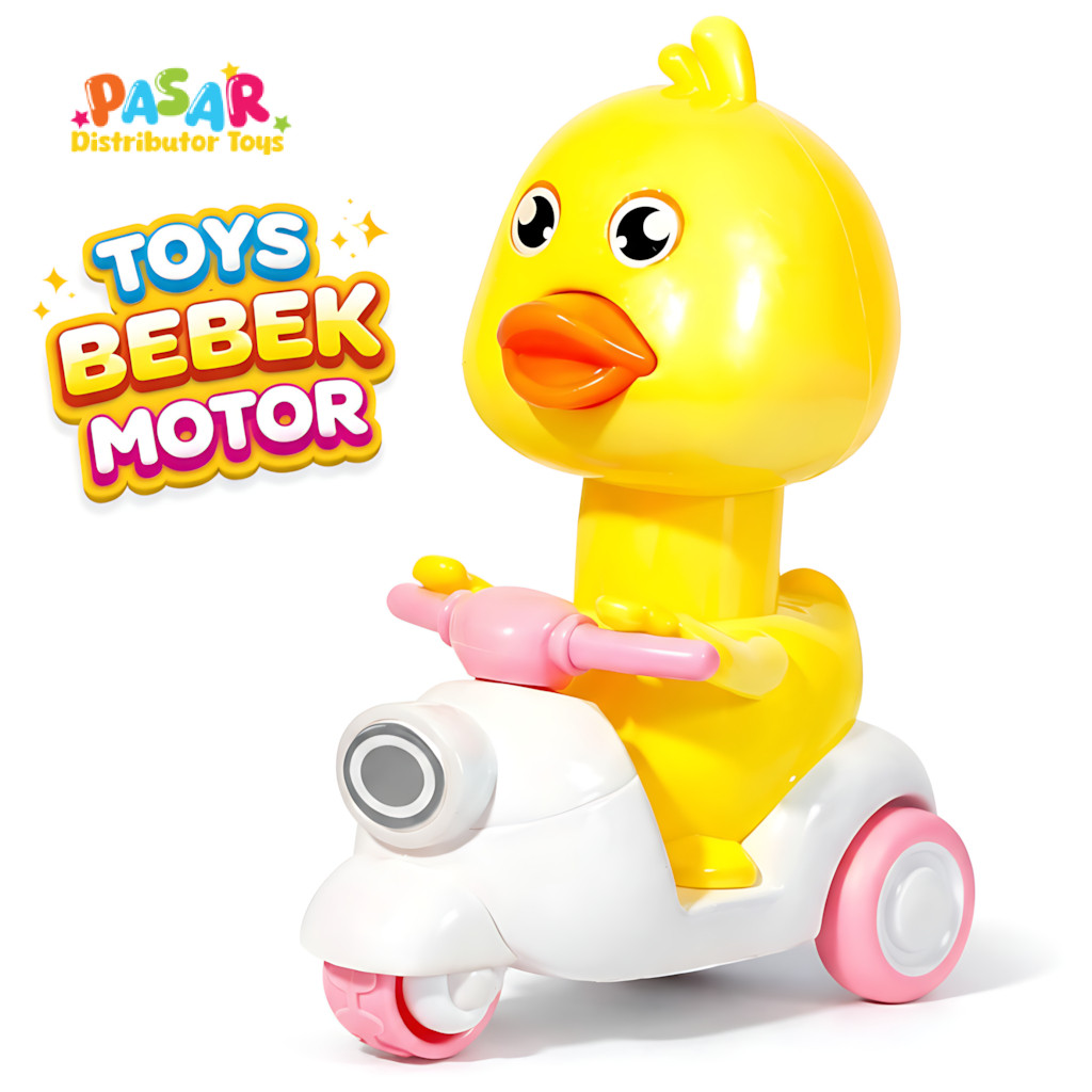 Mainan Anak TOYS BEBEK MOTOR VESPA Bebek Berjalan Bebek Motor Diecast Jalan Tekan Motor Jalan Bebek