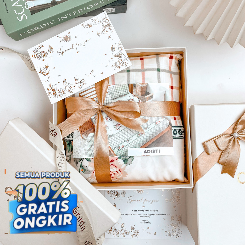 Denida - Premium Hampers Sprei Kintakun Lady Rose 180x200cm | Hadiah Nikah | Kado Wedding | Hampers 