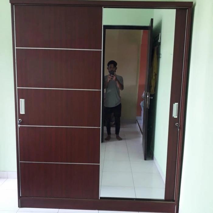 PROMO GASPOLL Lemari Pakaian/ Baju 2 Pintu Sliding Lapis HPL Murah Meriah