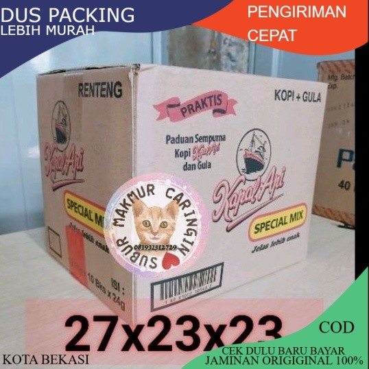 Kardus Dus Karton Box Bekas Kopi Kapal Api Special Mix untuk keperluan packing onlineshop.