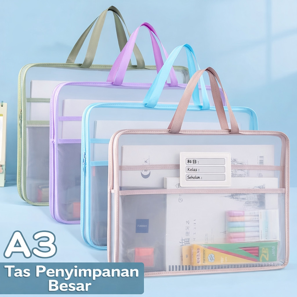 ST005 Tas Dokumen A4 Besar Map Dokumen File Folder Kapasitas Besar Tas Penyimpanan Serbaguna